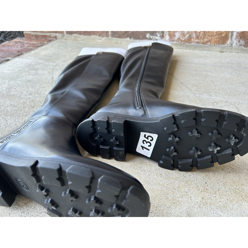NEW/NO BOX Michael Kors Ridley Riding Boots Black, Size 6.5 Lug Sole - Picture 3 of 14